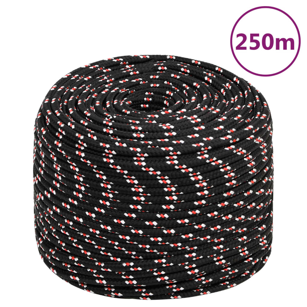 Vidaxl Boot Rope 8 mm 250 m Polypropilene Nero