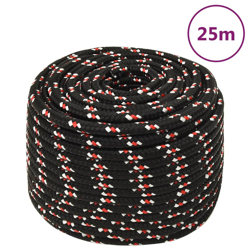 Vidaxl Boot Rope 14 mm 25 m Polypropilene Nero