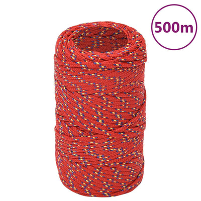 Vidaxl Boat Rope 2 mm 500 m in polipropilene rosso