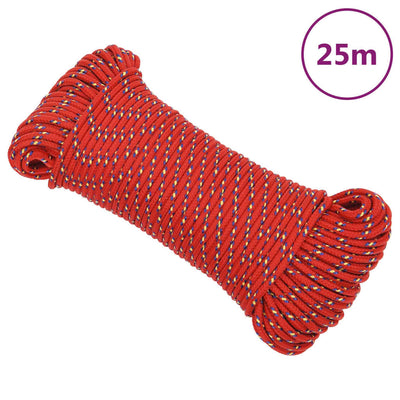 Vidaxl Boat Rope 3 mm 25 m in polipropilene rosso