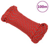 Vidaxl boottouw 3 mm 100 m polypropyleen rood