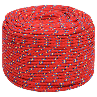 Vidaxl boottouw 6 mm 25 m polypropyleen rood