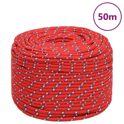 Vidaxl Boat Rope 8 mm 50 m polipropileno rojo