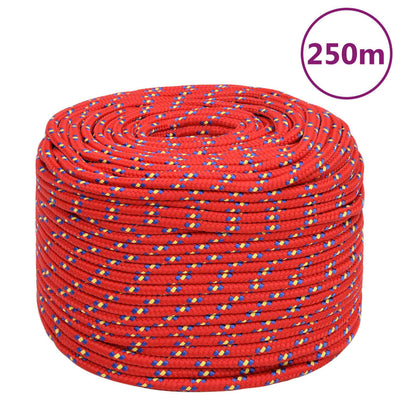 Vidaxl Boat Rope 8 mm 250 m polipropileno rojo