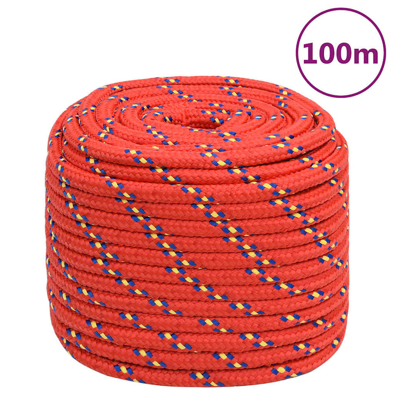 Vidaxl Boat Rope 16 mm 100 m polipropileno rojo