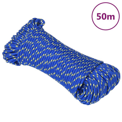 VidaXL Boottouw 3 mm 50 m polypropyleen blauw