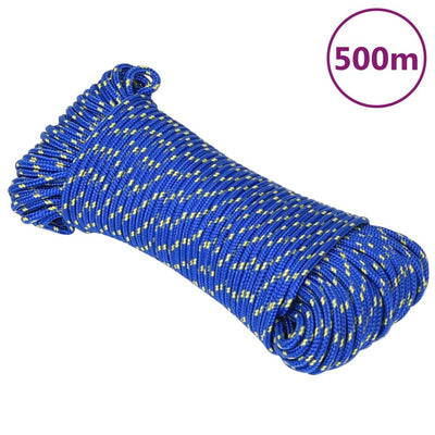 VidaXL Boottouw 3 mm 500 m polypropyleen blauw