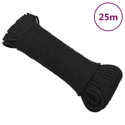 Vidaxl Boat Rope 3 mm 25 m Polypropene Nero