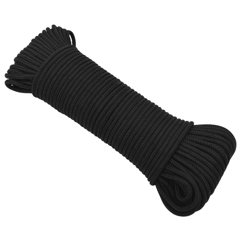 Vidaxl Boat Rope 3 mm 25 m Polypropene Nero