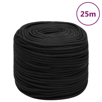Vidaxl Boat Rope 6 mm 25 m polipropeno negro