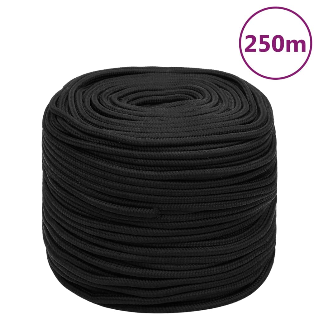 Vidaxl Boat Rope 10 mm 250 m Polypropene Nero