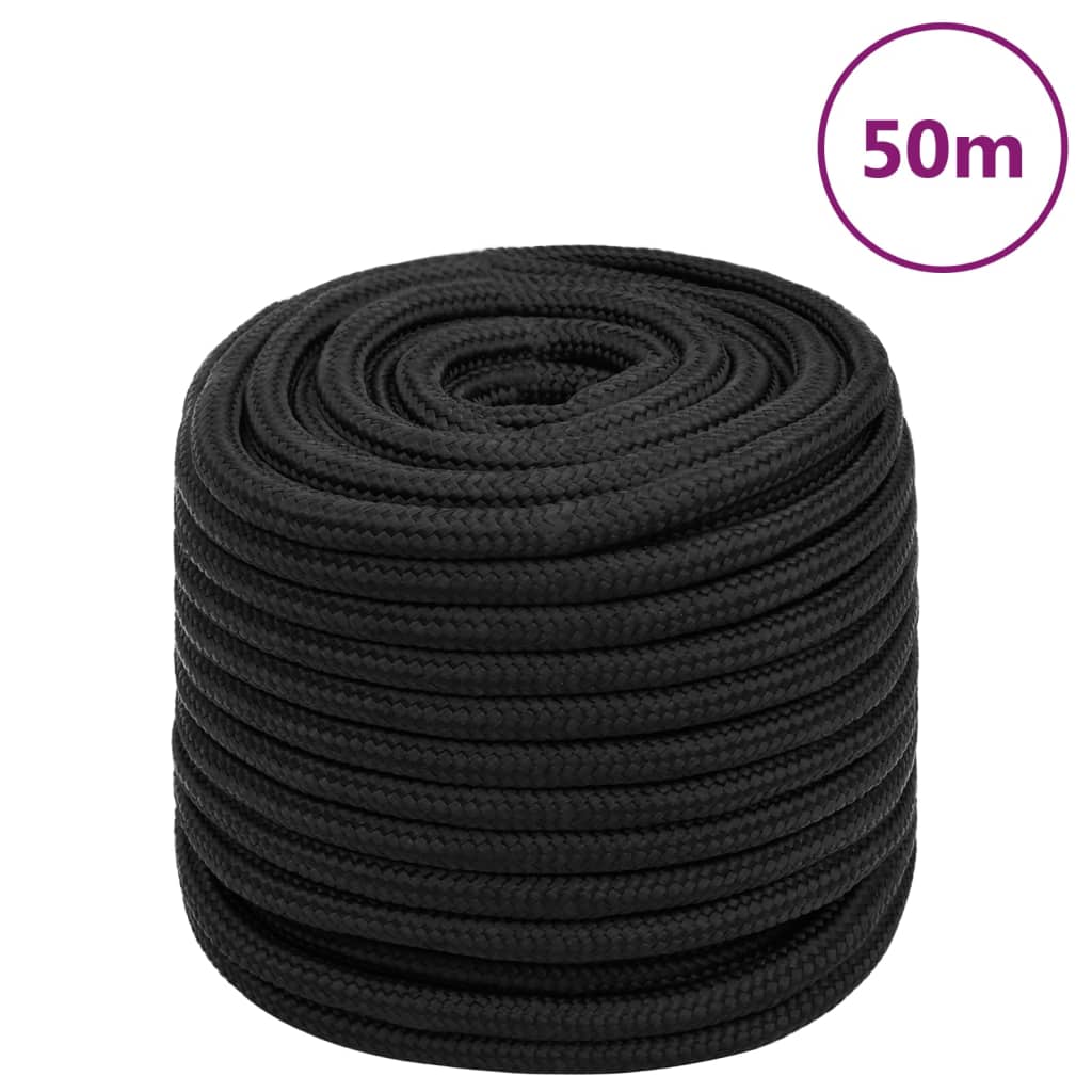 Vidaxl Boat Rope 16 mm 50 m polipropene nero