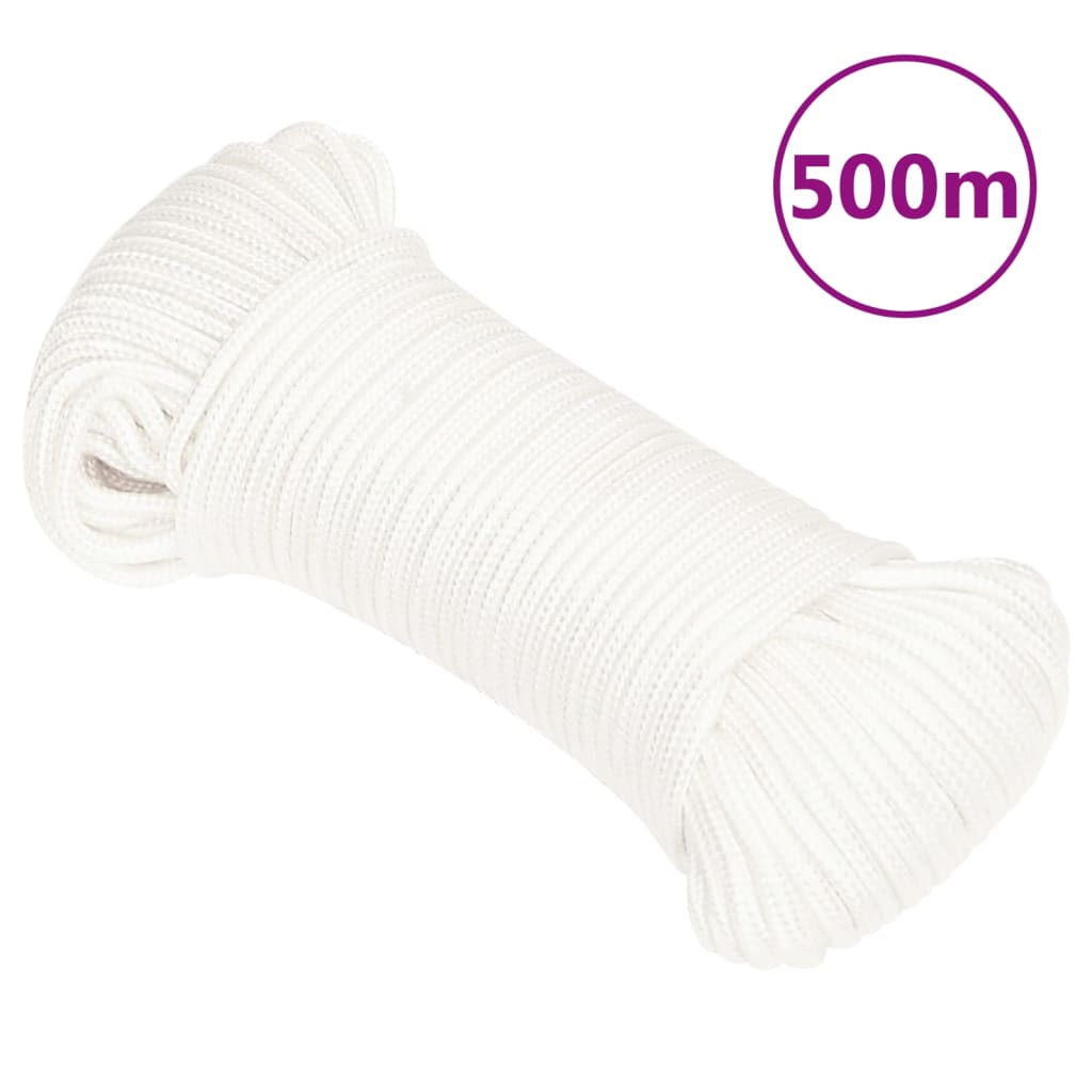Vidaxl boat rope 4 mm 500 m polypropylene full white
