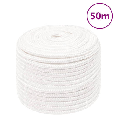 Vidaxl boottouw 12 mm 50 m polypropyleen volwit
