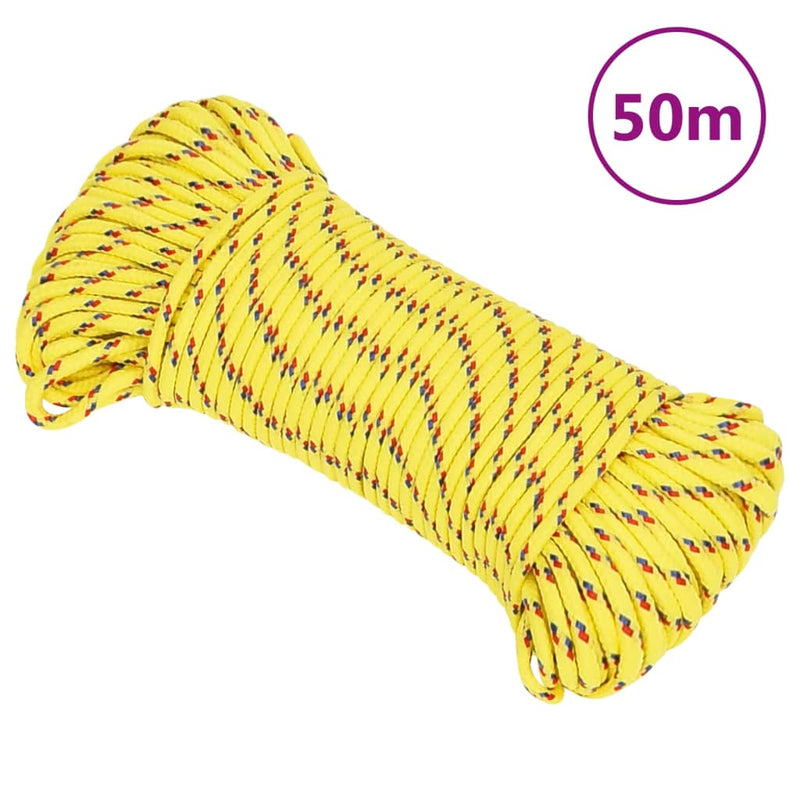 VIDAXL SCOOD ROPE 3 MM 50 M Polypropilene Giallo
