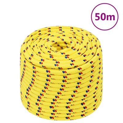 Vidaxl boottouw 12 mm 50 m polypropyleen geel