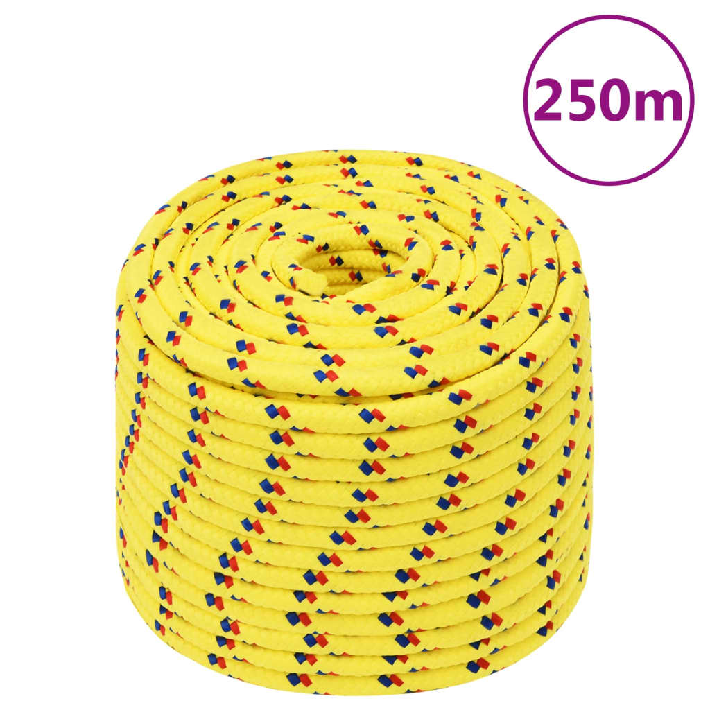 Vidaxl boottouw 12 mm 250 m polypropyleen geel
