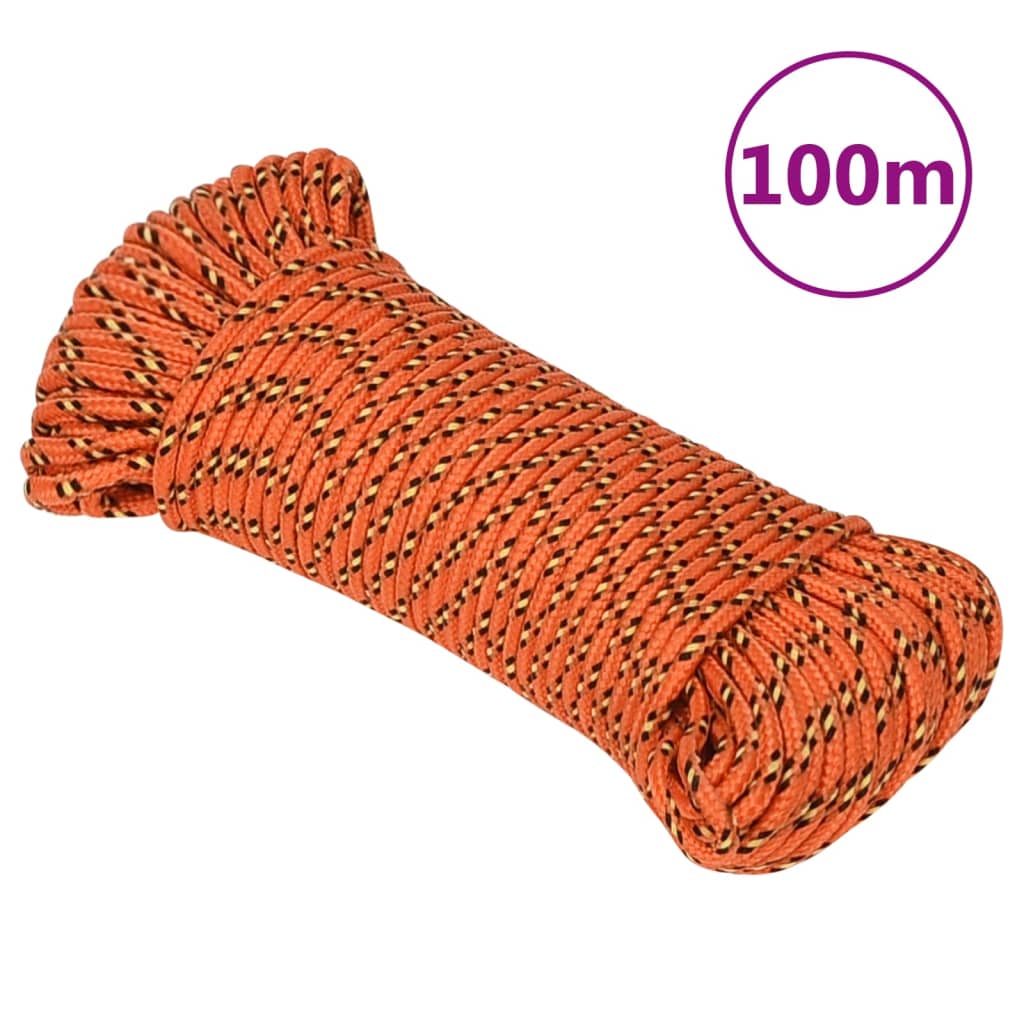 Vidaxl boottouw 5 mm 100 m polypropyleen oranje