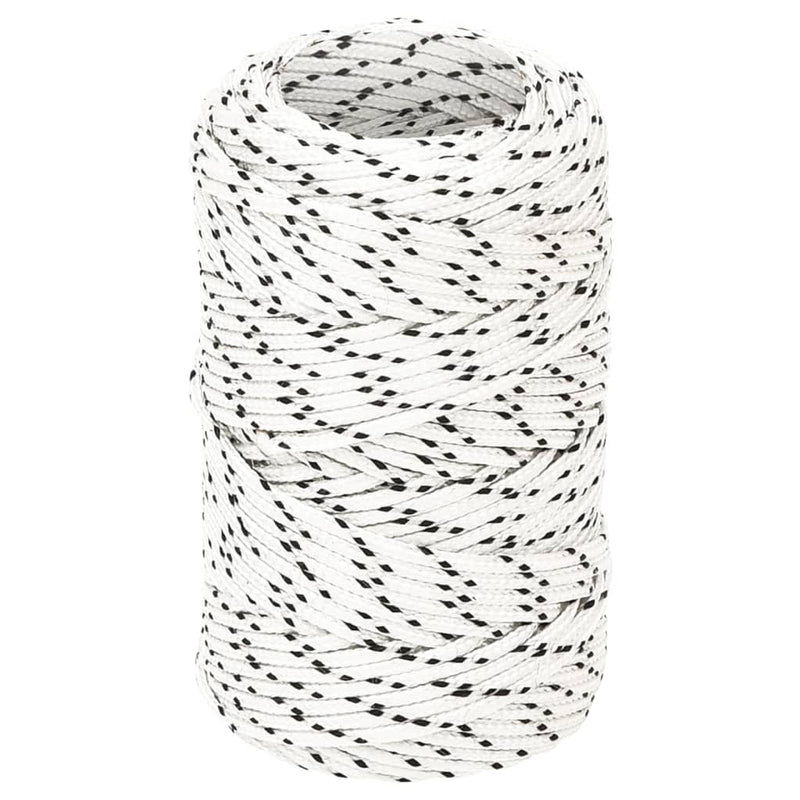 Vidaxl boottouw gevlochten 2 mmx50 m polyester wit