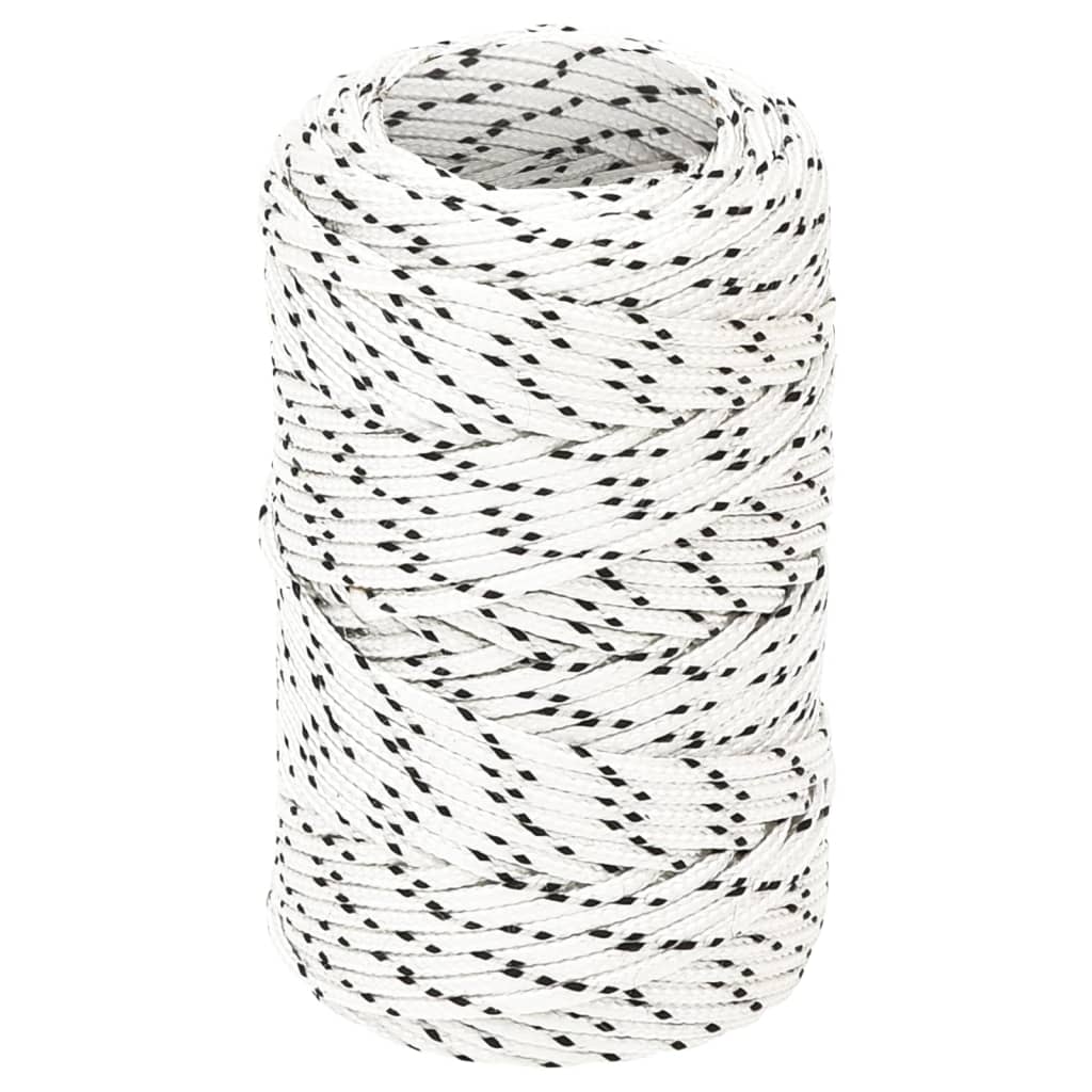 Vidaxl boottouw gevlochten 2 mmx50 m polyester wit