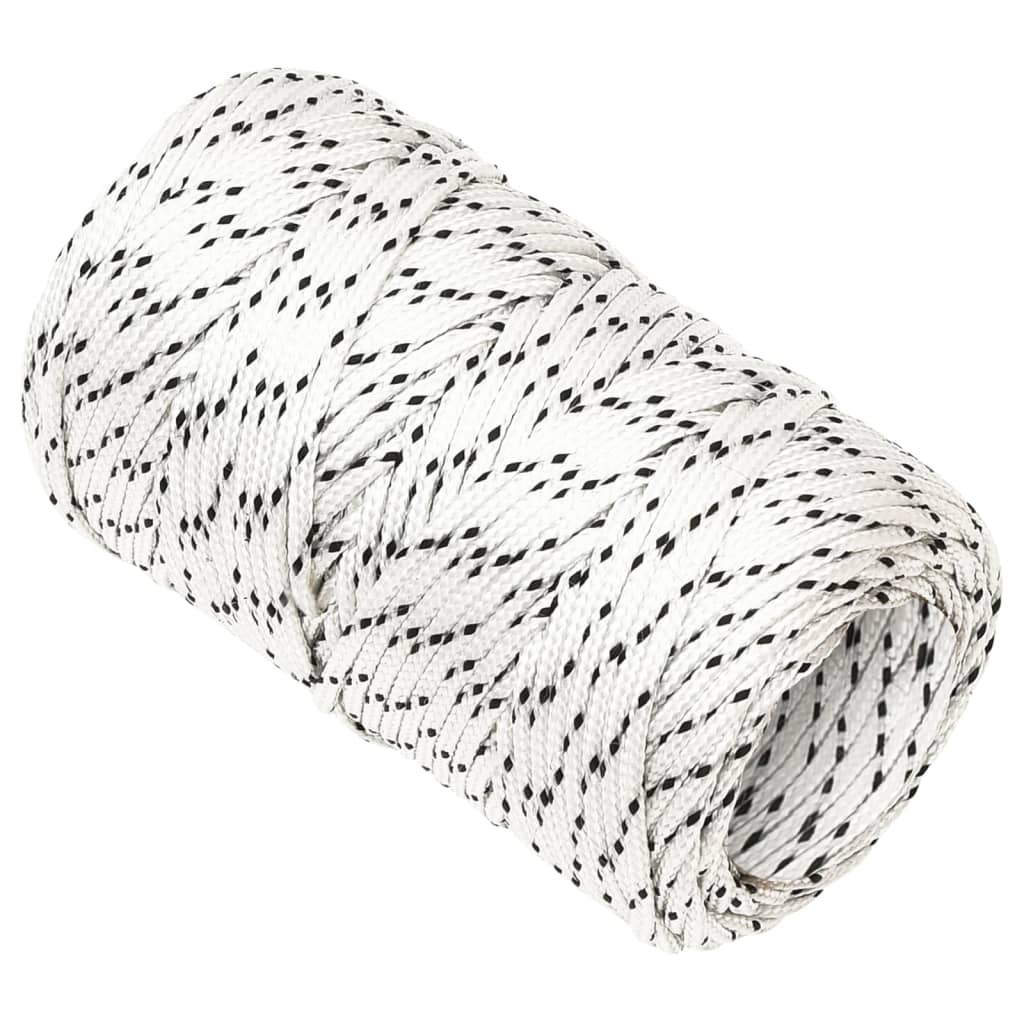 Vidaxl boottouw gevlochten 2 mmx50 m polyester wit