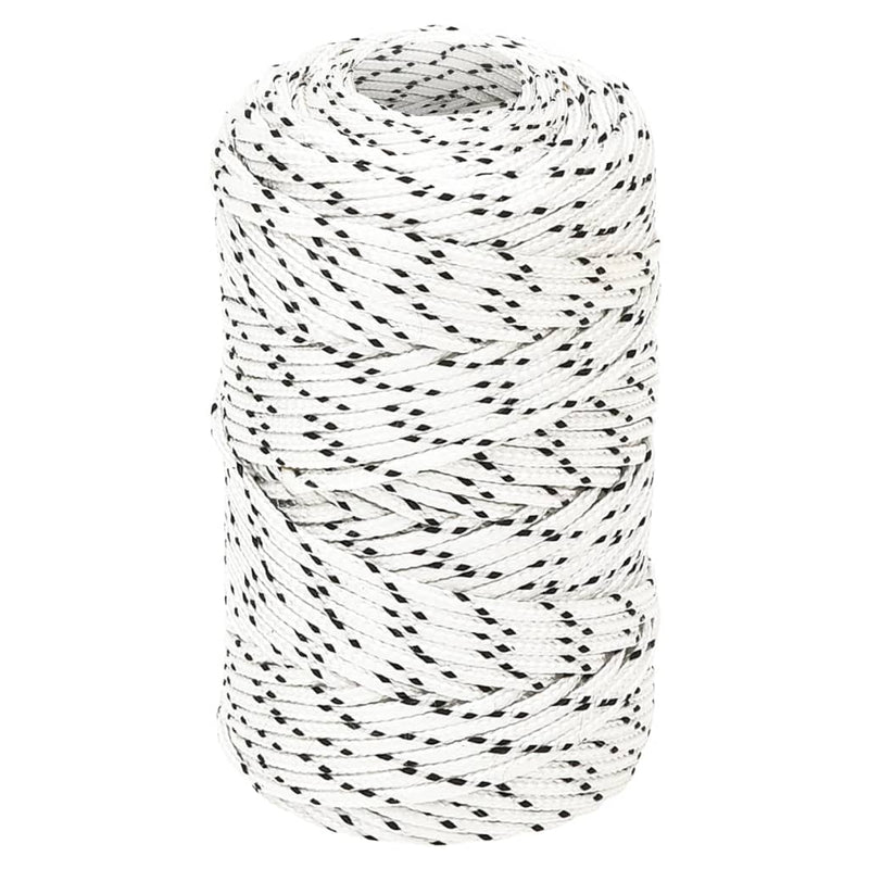 Vidaxl Barco cuerda trenzada 2 mm x 500 m poliéster blanco