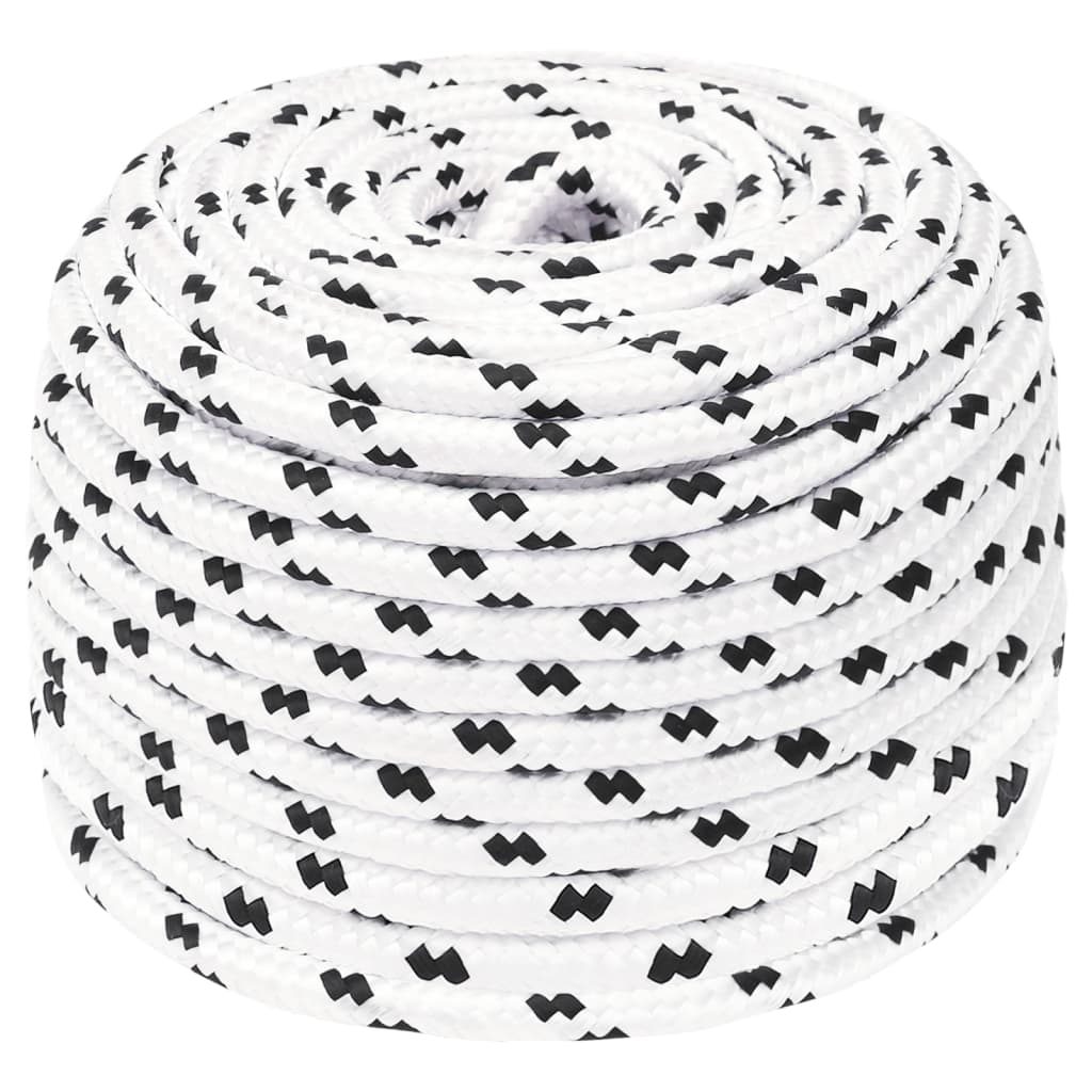 Vidaxl Boat Rope Intrecciata 10 mmx25 m Polyester White
