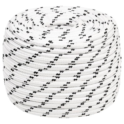 Vidaxl Boat Rope intrecciata da 12 mmx25 m in poliestere bianco