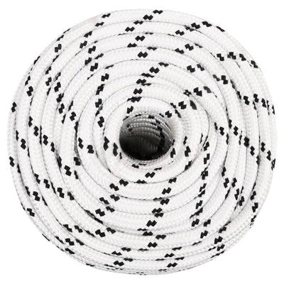 Vidaxl Boat Rope trenzada 12 mmx25 m poliéster blanco
