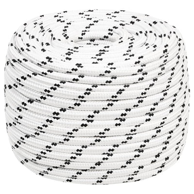 Vidaxl Boat Rope intrecciata da 14 mmx25 m in poliestere bianco