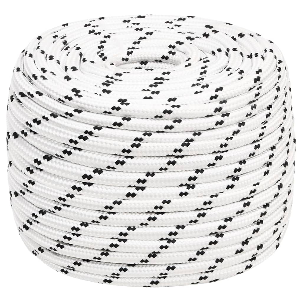 Vidaxl boottouw gevlochten 14 mmx250 m polyester wit