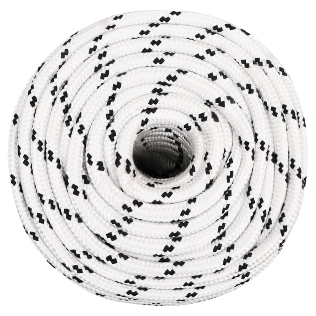 Vidaxl boottouw gevlochten 14 mmx250 m polyester wit