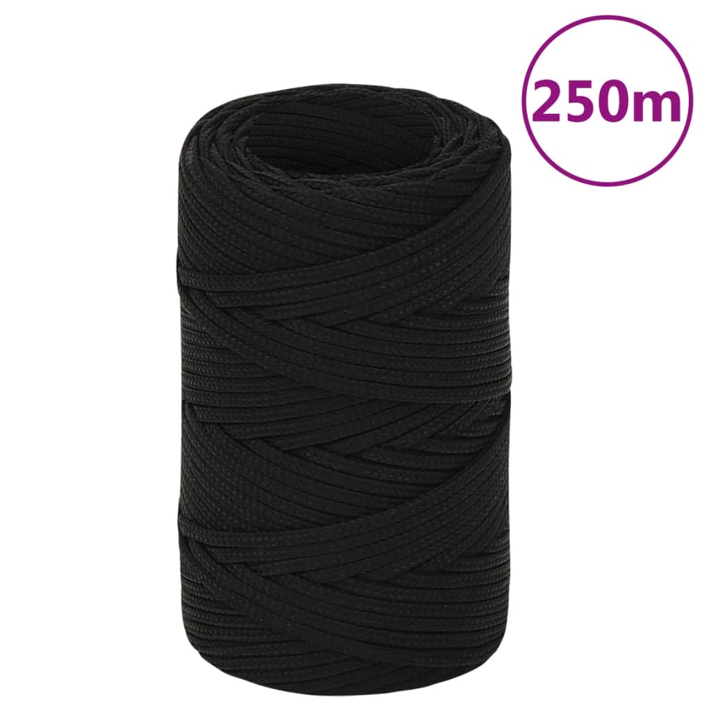 Vidaxl Werkouw 2 mm 250 m poliéster negro