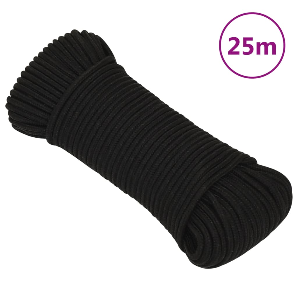 Vidaxl Werkouw 3 mm 25 m poliéster negro