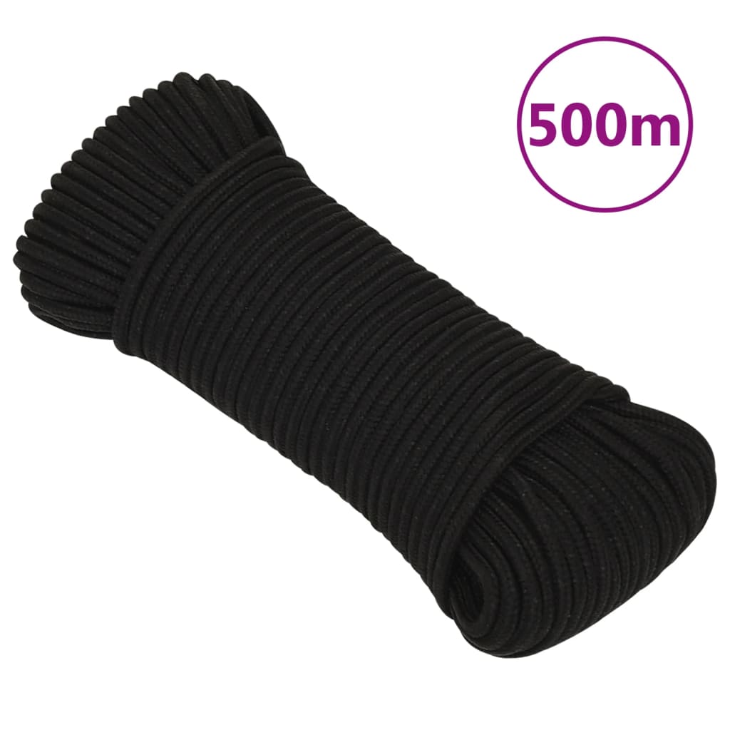 Vidaxl Werkouw 3 mm 500 m poliestere nero