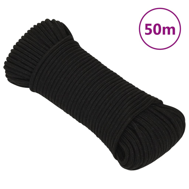 Vidaxl Werkouw 4 mm 50 m poliéster negro
