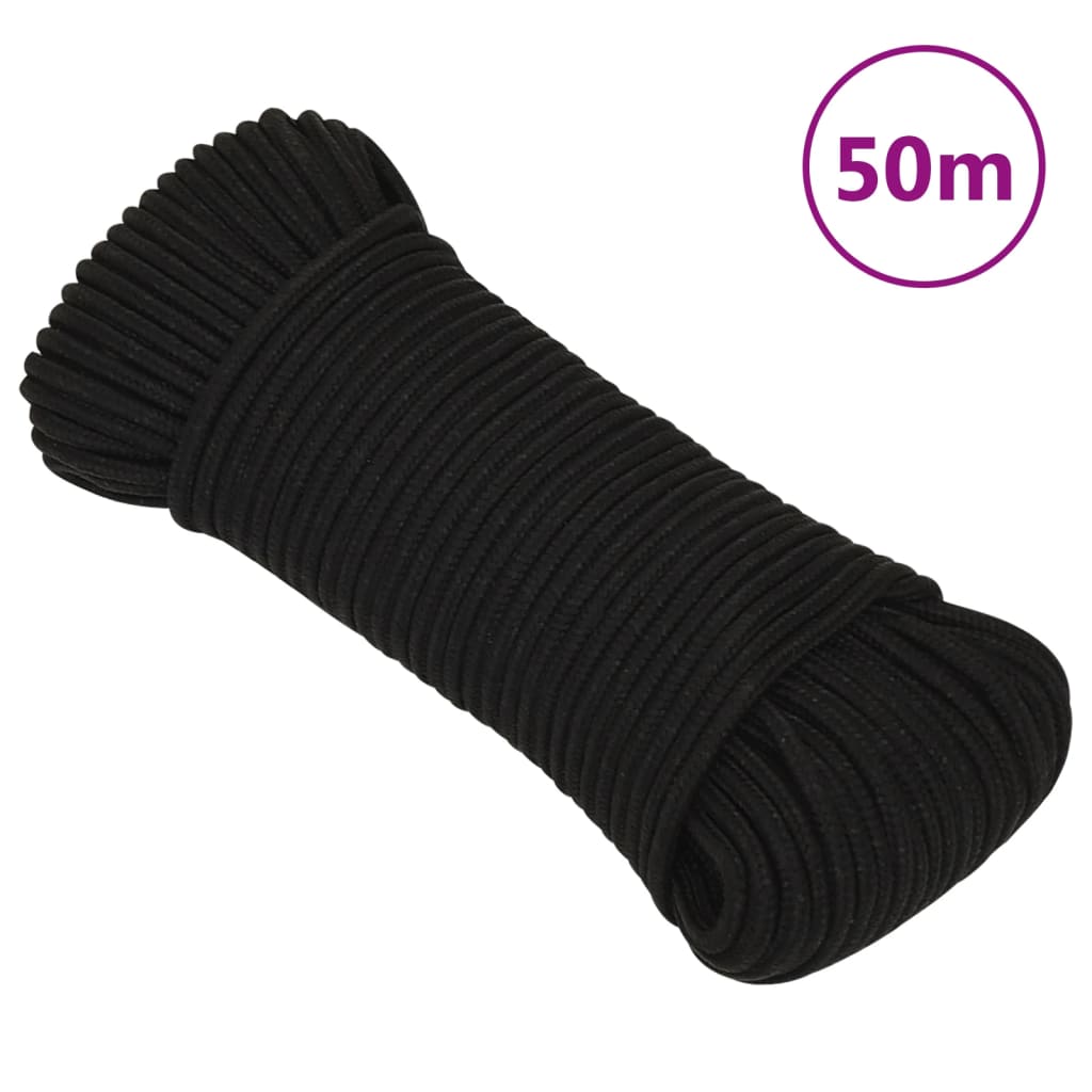 Vidaxl Werkouw 4 mm 50 m poliestere nero