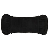 Vidaxl werktouw 4 mm 100 m polyester zwart - afbeelding 3