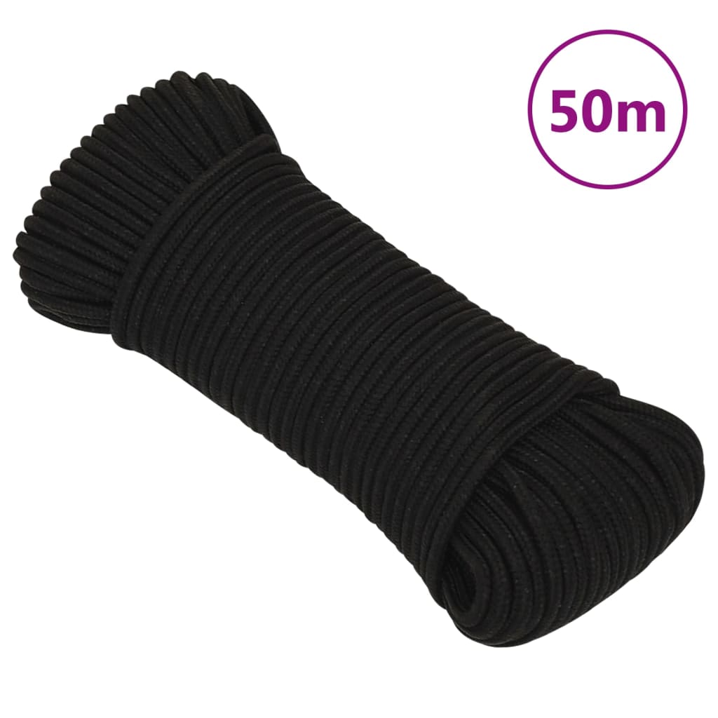 Vidaxl Werkouw 5 mm 50 m poliestere nero