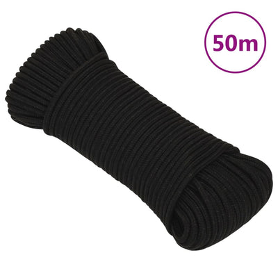 Vidaxl Werkouw 5 mm 50 m poliéster negro