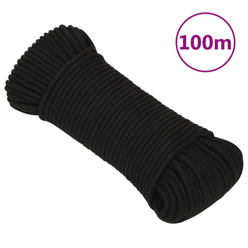 Vidaxl Werkouw 5 mm 100 m poliéster negro
