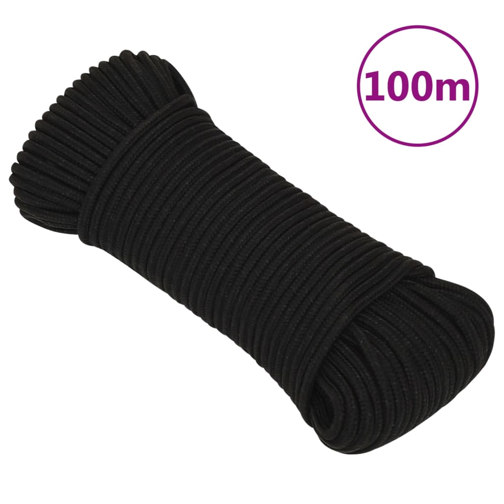 Vidaxl Werkouw 5 mm 100 m poliéster negro