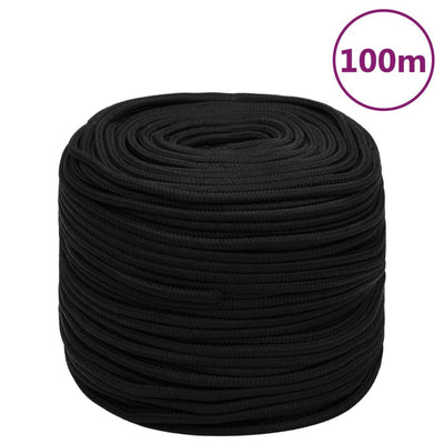 Vidaxl Werkouw 6 mm 100 m poliéster negro