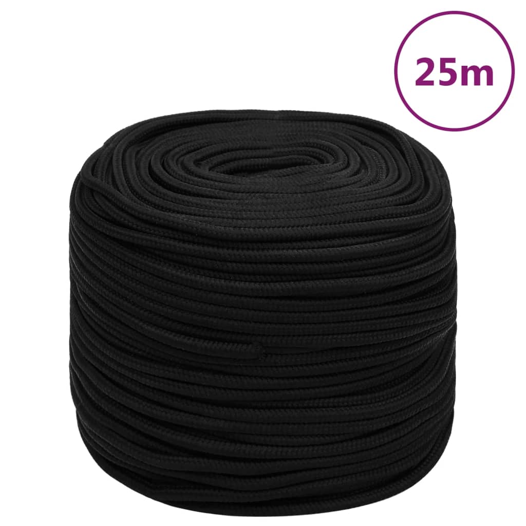 Vidaxl Werkouw 8 mm 25 m poliestere nero