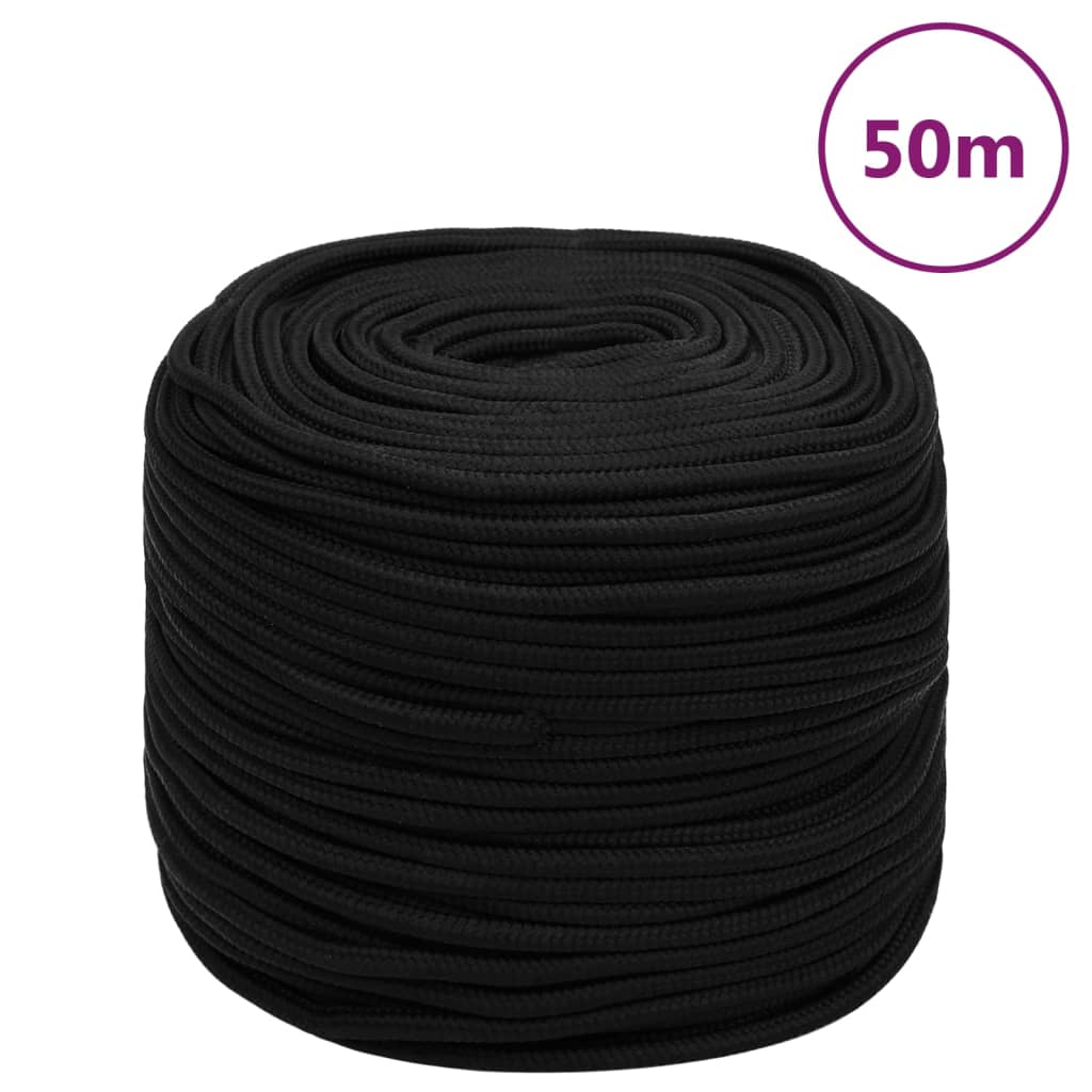 Vidaxl Werkouw 8 mm 50 m poliéster negro