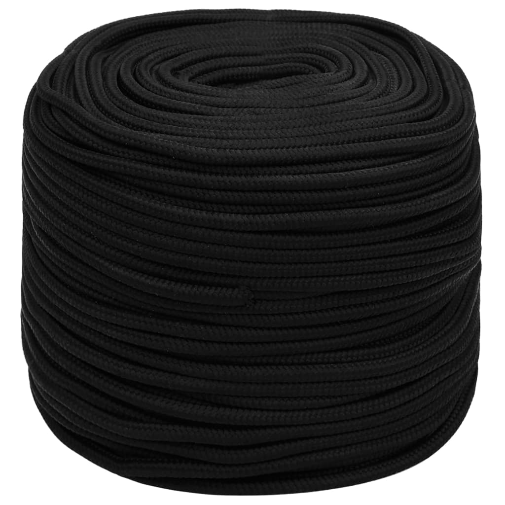 Vidaxl Werkouw 8 mm 50 m poliéster negro