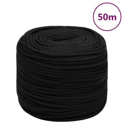 Vidaxl Werkouw 10 mm 50 m poliéster negro