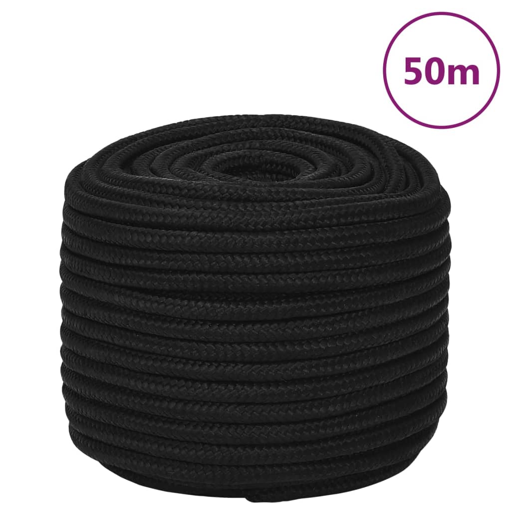 Vidaxl Werkouw 12 mm 50 m poliestere nero