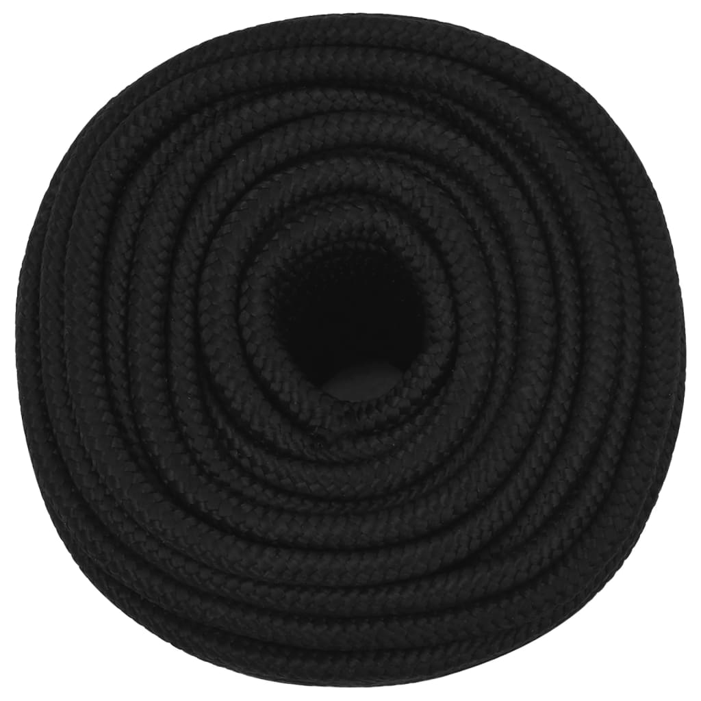 Vidaxl werktouw 12 mm 100 m polyester zwart