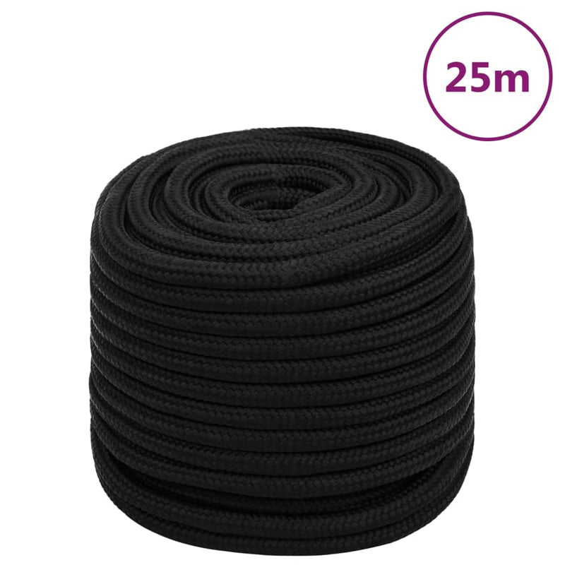 Vidaxl Werkouw 16 mm 25 m poliéster negro